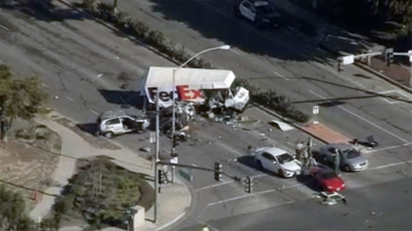 Vehicles Collide with FedEx Truck in Cerritos – NBC Los Angeles