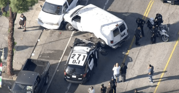 Two LAPD Officers, One Civilian Injured in DTLA Crash After Pursuit – NBC Los Angeles