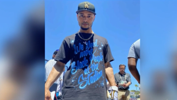 Mookie Betts Displays Message on Shirt by LA Clothing Company – NBC Los Angeles