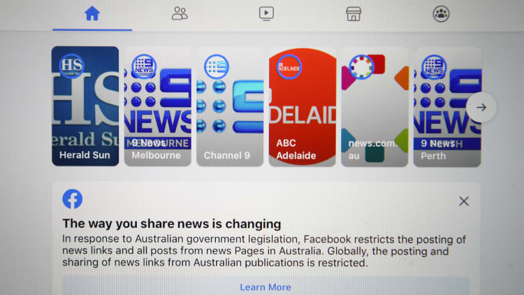 Australia slams Facebook's move to block news amid new media bill
