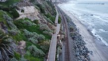 Landslide in San Clemente damages bridge and halts train service – NBC Los Angeles