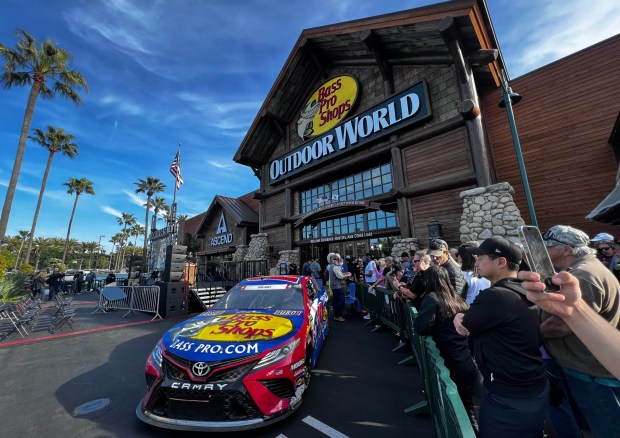Bass Pro Shops Outdoor World opened Wednesday, March 27 in Irvine to huge crowds and plenty of entertainment. Notable celebrities in the fishing, racing and country music realm were on hand to greet customers on the first day of business. (Jonathan Lansner/SCNG, Orange County Register)