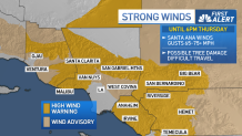 High wind warning for Thursday – NBC Los Angeles